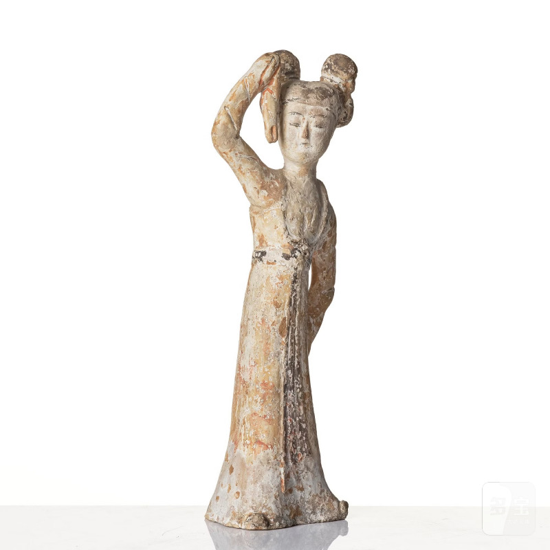 A painted pottery figure of a female dancer, - 图6